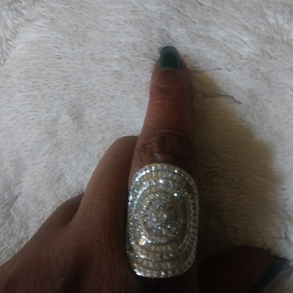🚫SOLD🚫 RNatural White Sapphire 925 Silver Ring❤ - Picture 2 of 8